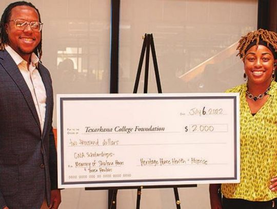 Donation from Heritage Home Health & Hospice funds certified nurse aide scholarships at Texarkana College