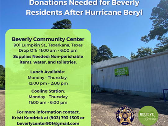 Donations being collected for Beverly residents affected by Hurricane Beryl