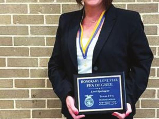 Lori Springer awarded Honorary Lone Star FFA Degree