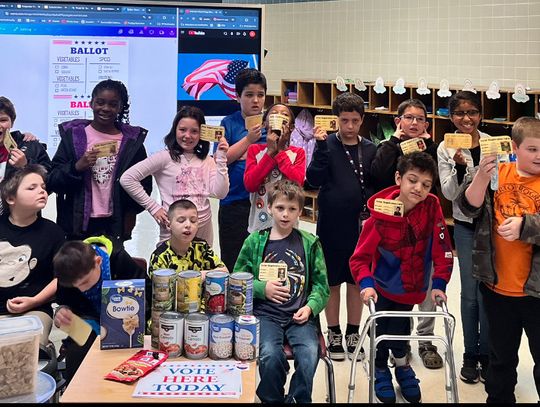 Students and staff at NBES learn about election process
