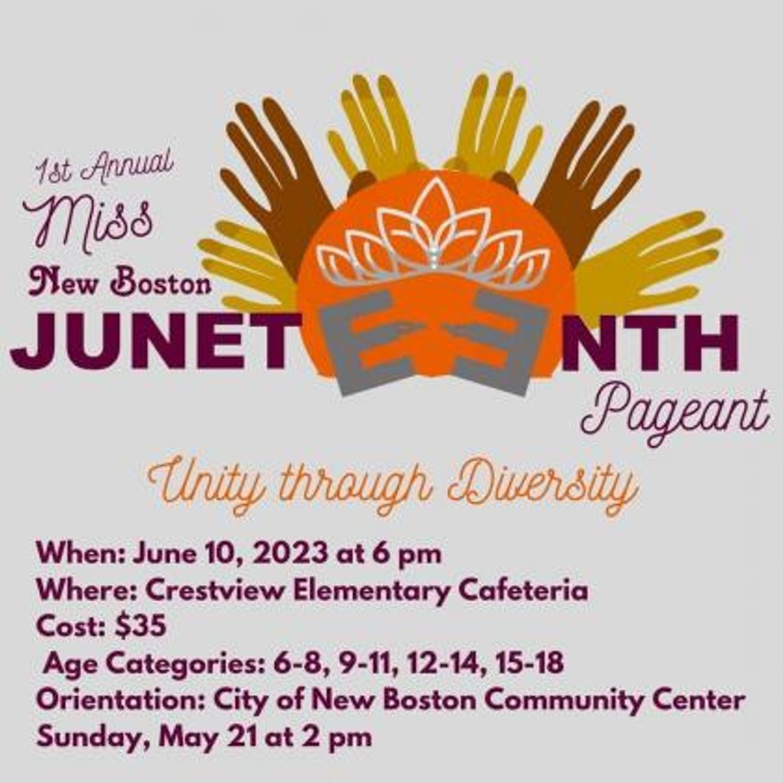 1st Annual Miss New Boston Juneteenth Pageant