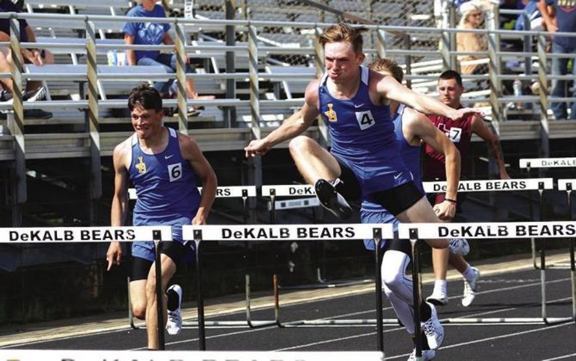 Athletes in action at local track meets