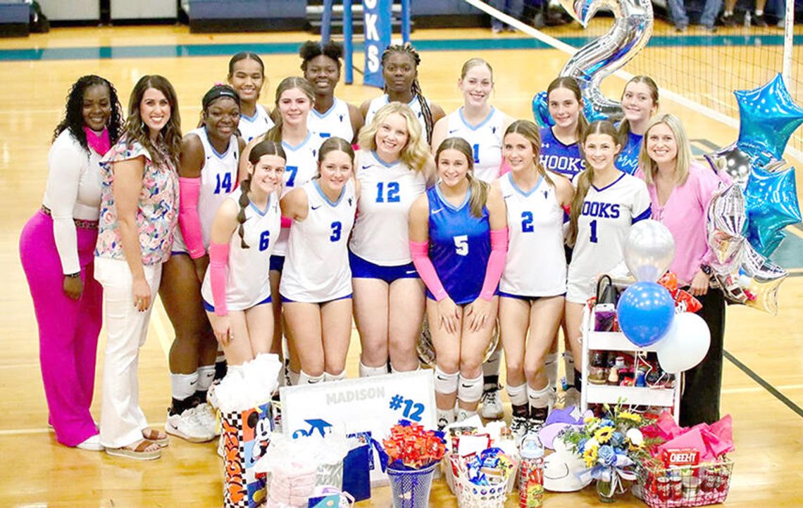 It was senior night in Hooks and the team celebrated Madison Lewis with a district win over Redwater. Lewis celebrated herself with a double-double in the contest.