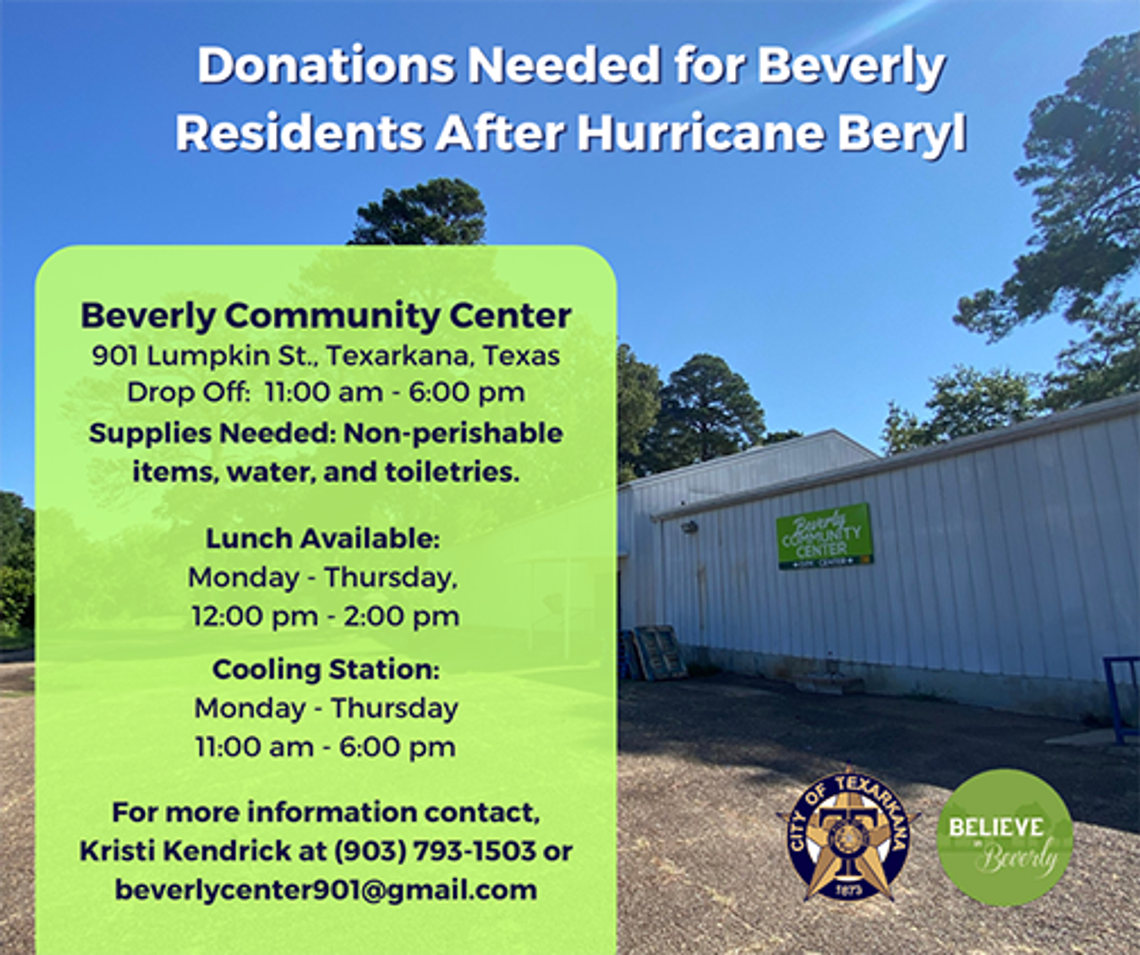Donations being collected for Beverly residents affected by Hurricane Beryl