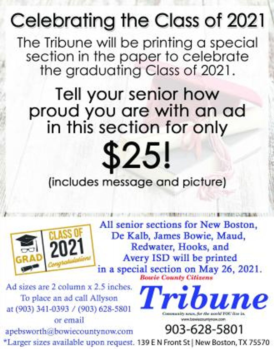 Honor your 2021 grad in the Tribune