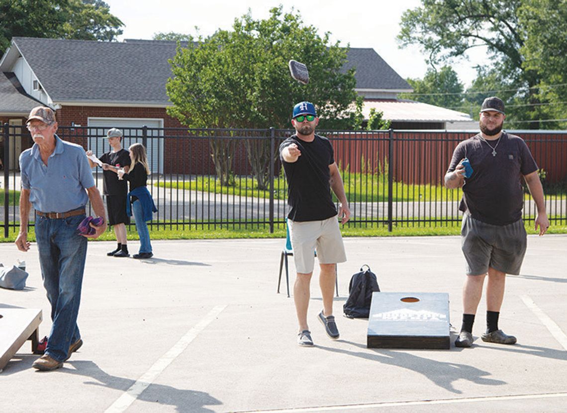 Hooks ISD Cheer hosts corn hole tournament