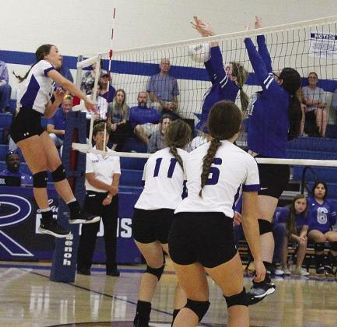 Photo by Tabitha Houchens The Lady Dragons continued their winning ways in district volleyball play with a big win over the Lady