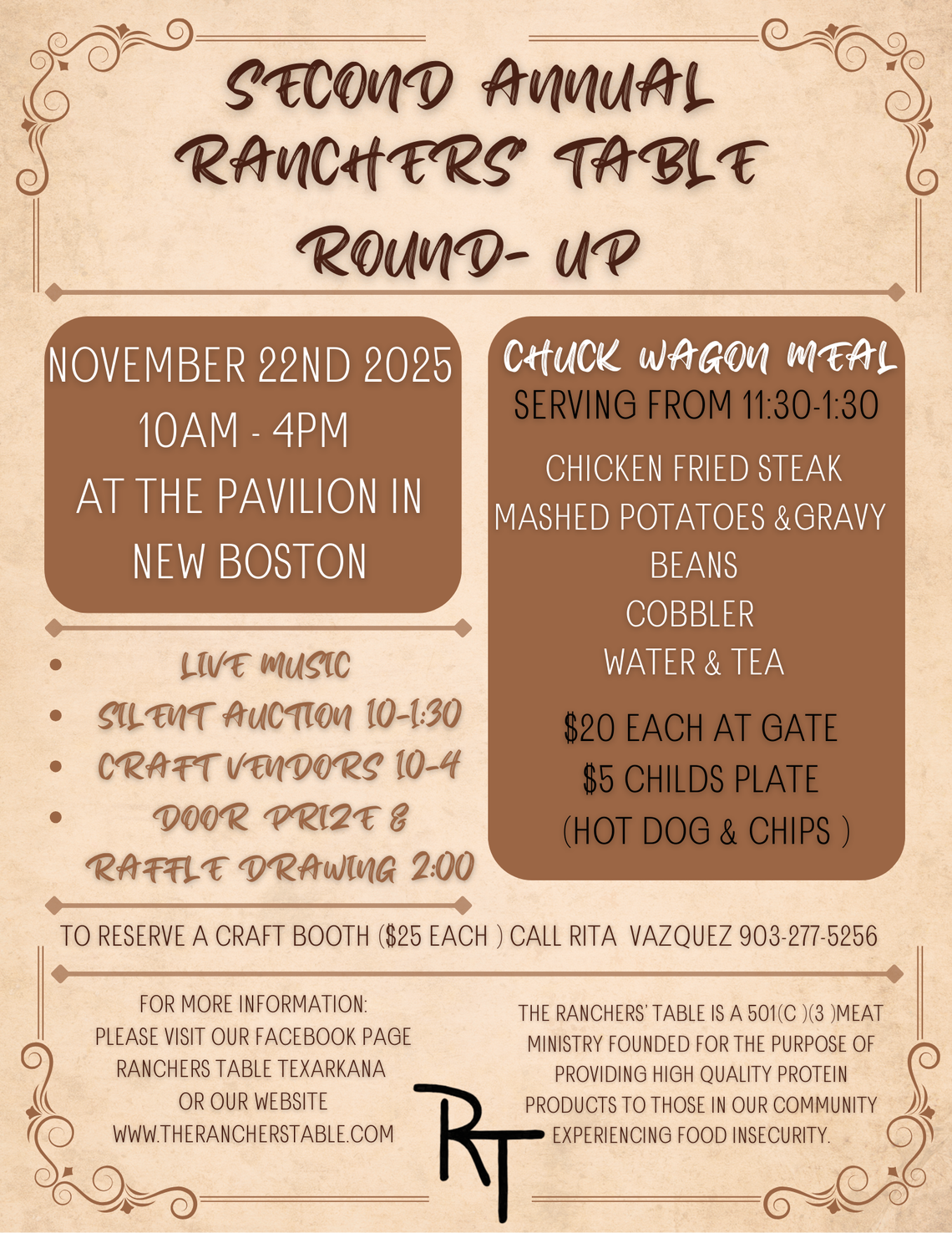 Ranchers’ Table to Host 2nd Annual Roundup Fundraiser November 22 Ranchers’ Table to Host 2nd Annual Roundup Fundraiser November 22