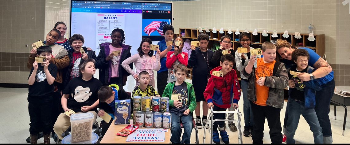 Students and staff at NBES learn about election process